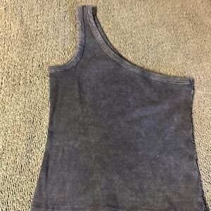Cotton On One-Shoulder Charcoal Tank Top